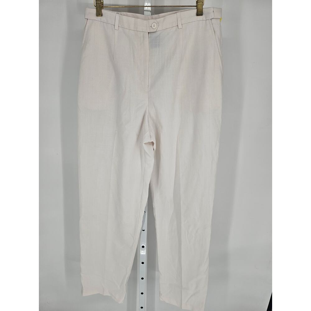Koret Women's White High Rise Belt Loop Button Closer Polyester Pant Size 14